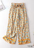 Boho Pants - Palazzo Pants in Floral in Indian Paisley Blue For Women